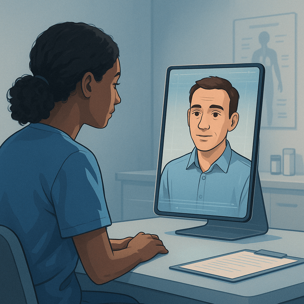 Nurse training with an AI patient avatar