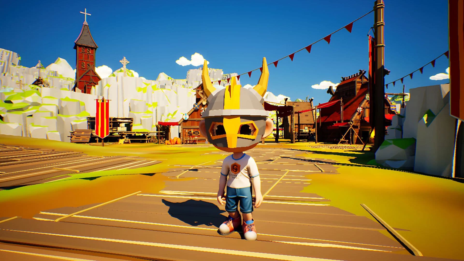 Museum avatar guide standing in an exhibition space